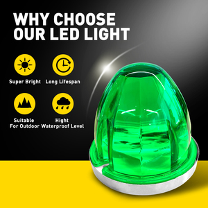 ไฟแตงโม LED 2 ชิ้น สีเขียว ไฟเลี้ยวแบบแฟลช สำหรับรถบรรทุก รถพ่วง ไฟเลี้ยวข้างทรงกลม - Product Image 5