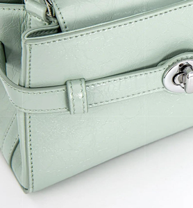 Bolsos de mujer de cuero vegetal de alta calidad al por mayor, diseño de cierre de lujo pequeño, logotipo, color y tamaño personalizables. - Product Image 4