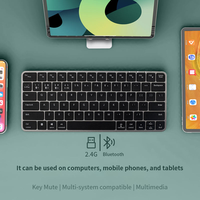 Keyboard nirkabel Universal, papan ketik ergonomis Mini ramping portabel