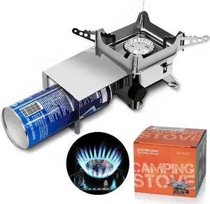 Taşınabilir kamp gaz sobası Piezo ateşleme ile sabit destek açık soba brülör piknik tencere kamp sobası