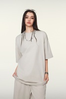 Kaos Pria Oversize Musim Panas Berkualitas Tinggi Rajutan 100% Katun Formal Polos Bernapas Anti Kusut Lengan Pendek Stylish