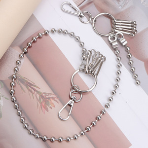 โซ่คาดเอวแบบชั้นเดียว ลูกปัดทรงกลม โลหะผสมสังกะสี สไตล์ฮิปฮอป สำหรับใส่ทุกวัน เครื่องประดับสำหรับทุกเพศ - Product Image 4