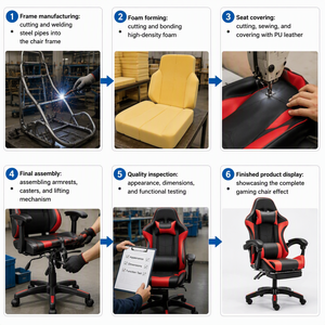 Fauteuil <span class=keywords><strong>Gamer</strong></span> Racing Personnalisé et Abordable en Cuir PU, Réglable en Hauteur, avec Repose-Pieds - Product Image 5