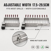 Grille de barbecue rotative automatique avec 9 brochettes en U en acier inoxydable, alimentation USB, vitesse réglable, pour extérieur
