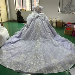 Robe de mariée moderne Sweetheart avec appliques, magnifique robe de bal en dentelle et sequins, traîne chapelle, longueur ras du sol XS093 - Product Image 5