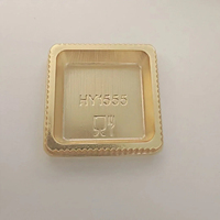 Base à gâteau carrée en plastique doré à bords ondulés, jetable, résistante à l'huile, pour mousse, pâtisserie, dessert, qualité alimentaire, pour boulangerie