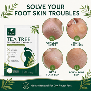 Masque pour les pieds hydratant et exfoliant, style chaussette, à l'arbre à thé et à la camomille, pour talons fendillés et peaux sèches et squameuses, marque privée, soin spa - Product Image 6