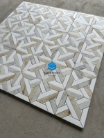 Carreaux de luxe en forme de triangle pour cuisine et salle de bain, mosaïque murale en métal, marbre et pierre, carreaux de sol