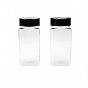 Bouteille d'assaisonnement carrée de 9oz prix d'usine vente en gros pot à épices carré manuel en plastique <span class=keywords><strong>salière</strong></span> et poivrière - Product Image 3