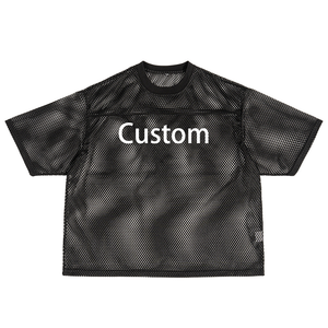 Custom Logo Numble According Your Demand Jersey Football Screen Print Boxy Cropped Fit Oversized Jersey T <b>Shirt</b> For Men - Product Image 1