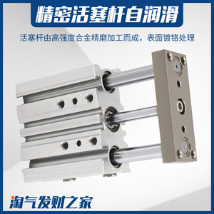 Deux vérins pneumatiques MGPM12 16 20 25 32 40 50 63 à double action avec tige de guidage pour usage industriel - Product Image 3