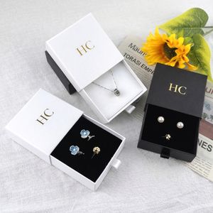 Brand Jewelry <b>Set</b> Box Luxury Rigid Drawer Jewelry Gift Box with Ribbon Handle Suede Insert Foil Stamping Custom Logo Wholesale - Product Image 4