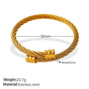 กำไลข้อมือแฟชั่น สร้อยข้อมือและกำไล สแตนเลส 316L ชุบทอง 14k 18k PVD สำหรับผู้หญิง - Product Image 6
