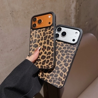 Coque de téléphone de luxe en TPU et PC à motif léopard pour iPhone 17 Pro, 16, 15 Pro Max, 14, 13 – Protection arrière de haute qualité