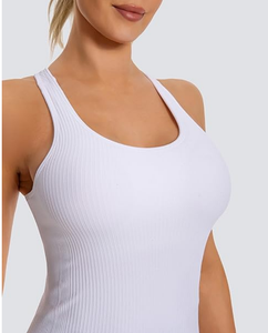 Chemise <span class=keywords><strong>musculaire</strong></span> pour femmes sans couture course rembourré sport gilet Slim Fit côtelé dos nageur débardeur pour les femmes - Product Image 2