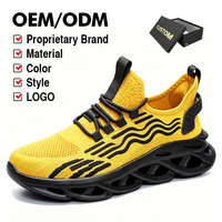 Chaussures de course respirantes à lacets en maille, semelle structurée amortissante, personnalisables OEM/ODM avec logo, pour activités extérieures printemps/automne/hiver