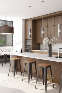 Moderno Granito <span class=keywords><strong>Cocina</strong></span> Isla <span class=keywords><strong>Desayuno</strong></span> Bar Set Travertino Madera Mármol Encimera Restaurante Villa Melamina Gabinete de <span class=keywords><strong>Cocina</strong></span> - Product Image 2