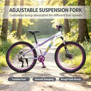 Bicicletta da Montagna MTBGO di Alta Qualità in Acciaio al Carbonio, 21 Velocità, 29 Pollici, Freni <span class=keywords><strong>a</strong></span> Disco, Forcella Ammortizzata, Pedali Standard, Ruote in Lega di Alluminio - Product Image 2