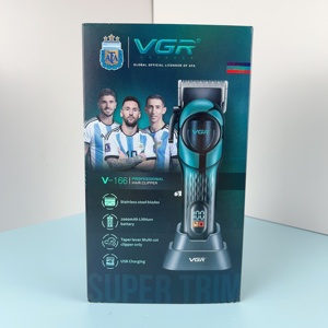 เครื่องตัดผม <span class=keywords><strong>Vgr</strong></span> V--166 สำหรับช่าง<span class=keywords><strong>ต</strong></span>ัดผมมืออาชีพ แบบไร้สาย สำหรับผู้ชาย - Product Image 1