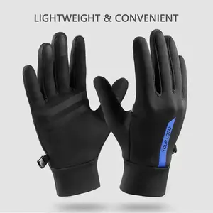 Gants de cyclisme sportifs de haute qualité, chauffe-mains pour motards, doigts entiers, écran tactile, hiver, extérieur, décontracté, polyester jacquard, personnalisable - Product Image 2