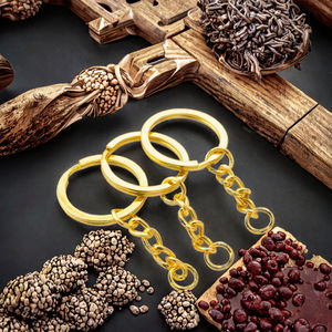 Porte-clés en alliage sans nickel en gros, 25 30 mm, anneau plat, anneau de jonction, métal poli, accessoire en vrac pour bricolage, porte-monnaie, porte-clés - Product Image 2