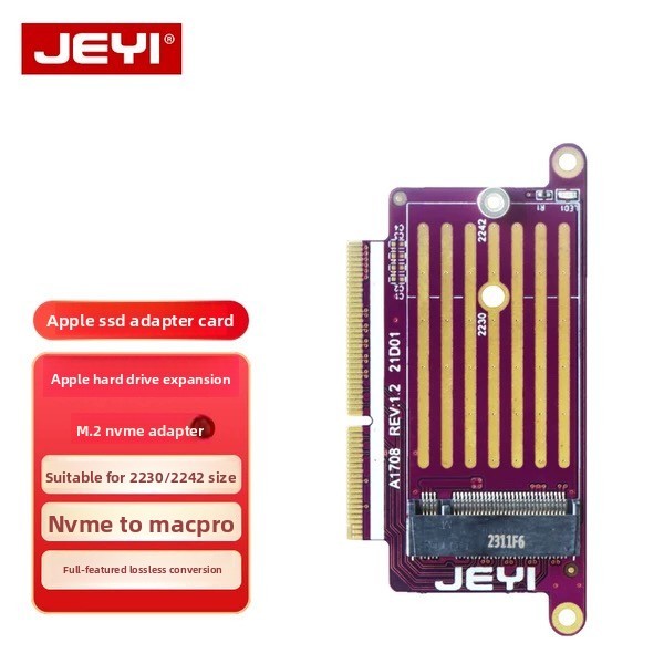 JEYI M2 Solid-state Drive (SSD) Adapter for Connecting to Apple Laptops, M.2 NVME Hard Drive Expansion Card