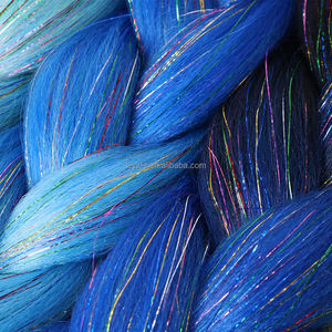 Venta al por mayor de extensiones trenzas Jumbo de fibra resistente al calor brillante de oropel sintético de brillo mixto pelo trenzado para el día loco del cabello - Product Image 2