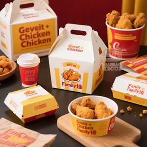 Grand récipient en papier Coston <span class=keywords><strong>de</strong></span> grande taille 64oz 85 oz 150oz 170oz seau en papier pour pop-corn au poulet frit avec couvercle - Product Image 6