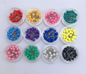 Puntine di sicurezza a 12 colori con testa grande da 4 mm, per mappe, con colla super forte, perline in plastica e testa in metallo, facili da usare per la marcatura - Product Image 2