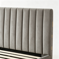 Lit en acier moderne de haute qualité, taille standard, avec grand espace de rangement, disponible en tailles Queen et King, respectueux de l'environnement