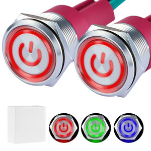 Interruptor de botón pulsador de 12 V, interruptores compatibles con LED, interruptor de botón pulsador con función de retroiluminación para uso doméstico - Product Image 1