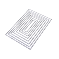 Fustella Personalizzata Rettangolare con Bordo Floreale in Acciaio al Carbonio, Stencil per Fustellatura e Goffratura per Cartoleria Fai da Te, Scrapbooking e Creazione di Biglietti