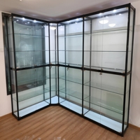 Großhandel Glas Vitrine Vitrine Standard und kunden spezifische Aluminium LED-Licht Produkte Vitrine