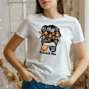 Cheveux de <span class=keywords><strong>chignon</strong></span> désordonnés avec motif d'impression de transfert de chaleur de basket-ball - Product Image 5