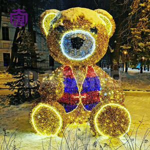 Linda Decoración Navideña LED 3D de Oso de Hierro para Exteriores con Clasificación IP65, con Luces con Motivo de Osito de Peluche - Product Image 5