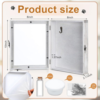 Haustier-Pfotenabdruck Gedenk-Schattenbox Displayrahmen Andenkenrahmen-Set Aufklappbare Holz-3D-Hohlbox Tisch-/Wanddekoration