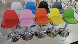 Tabourets de bar de style nordique à la mode en gros, tabourets de bar de cuisine de restaurant bon marché en PU + éponge + fer, tabourets de bar pivotants multicolores - Product Image 2