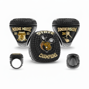 แหวนแชมป์เบสบอลสำหรับเยาวชนแบบกำหนดเอง ชุบทองคำสีกุหลาบ ทำจากโลหะผสม - Product Image 1