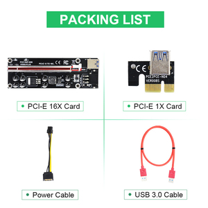 Venta al por mayor de fábrica: Nuevo Riser PCI-e Ver 009s Plus de 1x a 16x con 8 condensadores, Riser GPU Ver 009s Plus V0 - Product Image 2