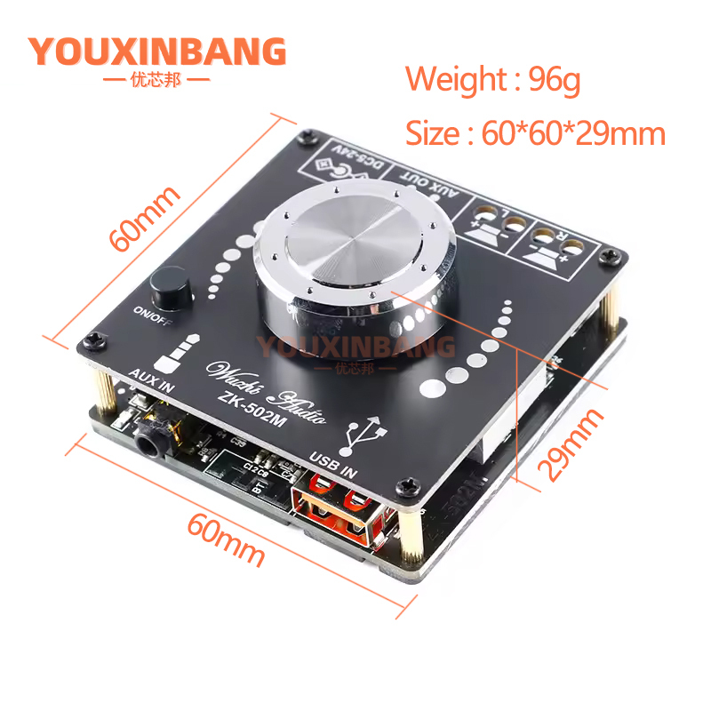 2 x 50w bluetooth audio amplifier board mp3 player