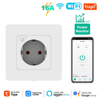 Enchufe de Pared Inteligente WiFi Tuya de Alta Calidad con Monitoreo de Energía de 16A