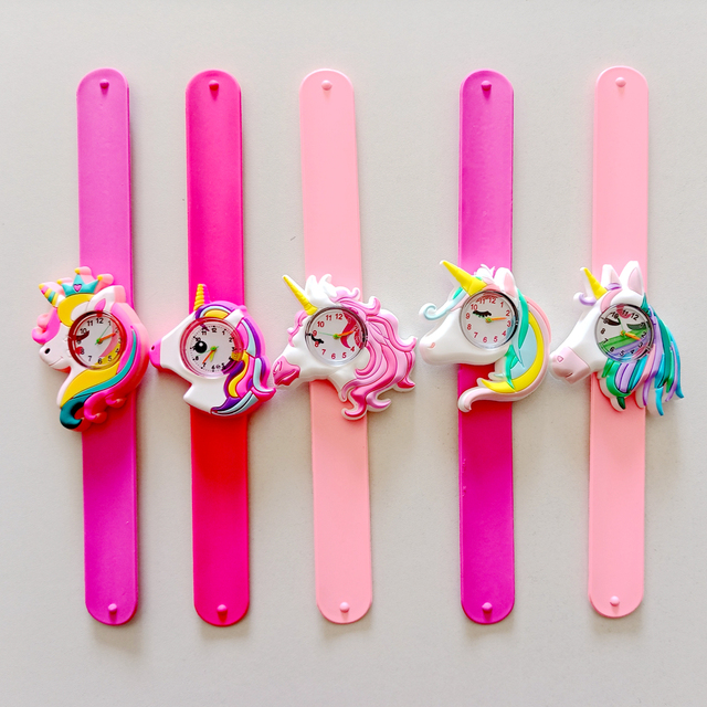 Colourful Rainbow Horse Kids Children Boys Girls Students Silicone Slap Birthday Party Gift Baby Lovely Cartoon Watches