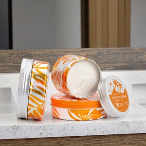 Custom Logo Aluminum Tin Jar for <b>Sunscreen</b> Cream Packaging Recyclable Metal Cosmetic Container - Product Image 1