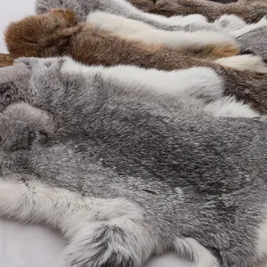 Wholesale Real Fur Blanket Plush Rabbit Pelt Rabbit Fur Plate