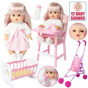 Muñeca de Simulación con Sonido, 12 Sonidos para Educación Temprana, Juguete para Niñas que Bebe Agua y Habla, Set de Muñeca Bebé <span class=keywords><strong>Reborn</strong></span> Inteligente - Product Image 2