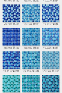 Usine En Gros Peint À La Main Verre Nuage Mosaïque Carreaux Carré Stickers Muraux Carreaux Salon Salle De Bains Cuisine Piscine - Product Image 5