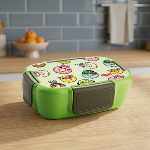 Boîte à lunch APOLLO 3D, imprimé dessin animé mignon, plastique, rectangulaire, compartiment unique, portable, sans BPA, anti-fuite, pour enfants - Product Image 2