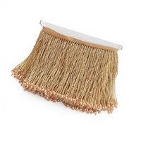 Accessoire de mariage et de danse fait main en dentelle tissée avec pompon en perles de cristal de 15 cm pour robe, chapeau conique et costume de danse
