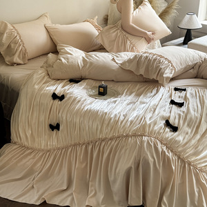 Juego de Ropa de Cama de Cuatro Piezas Estilo Princesa, de Poliéster Suave al Tacto, para Exportación de Comercio Electrónico Transfronterizo 2026, Modelo Avril - Product Image 4