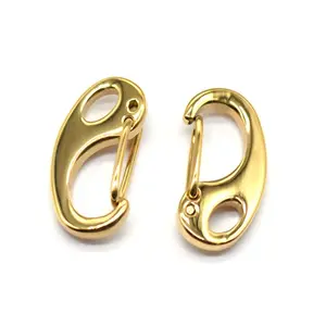 Fine Stainless Steel Plated Gold Not Fade Jewelry finding Suppliers Large Lobster Spring Clasp Snap Hoop for Jewelry Making